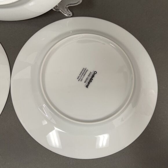 Crate & Barrel Rafia Blue White Wavy Salad Plates Lead Cadmium Free Lot of 3 - Picture 13 of 14